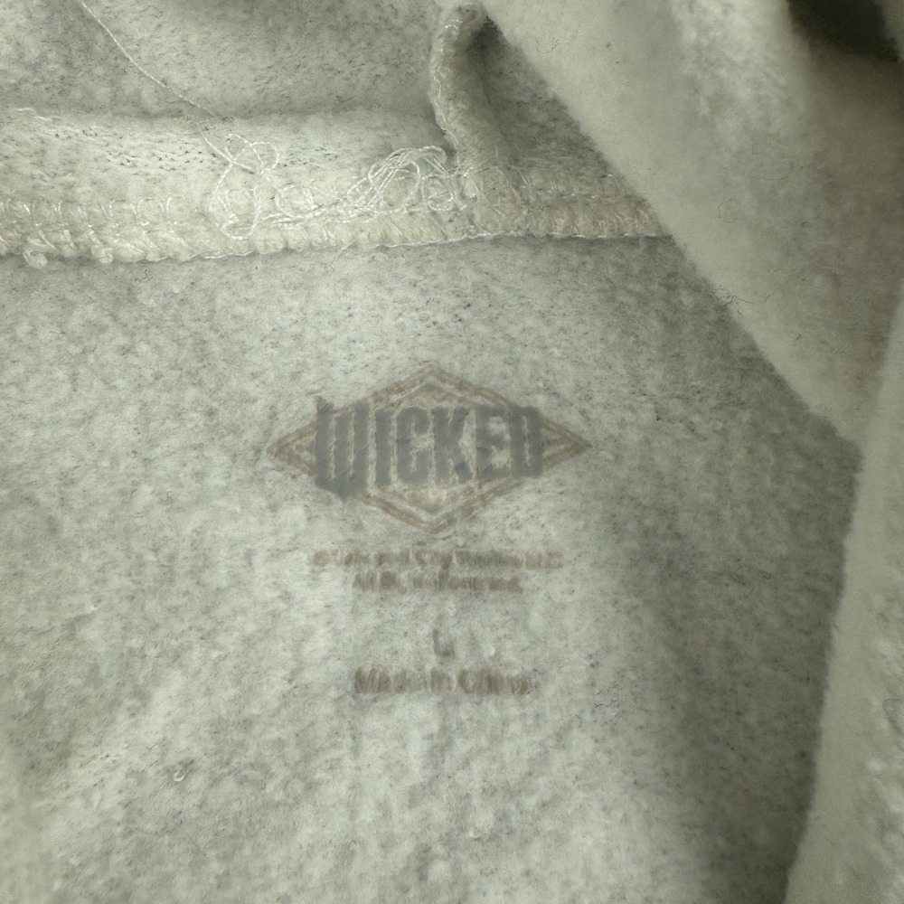 Wicked The Musical Hoodie Kids Large 10-12 White Elphaba Glinda Graphic Pullover - Picture 5 of 7
